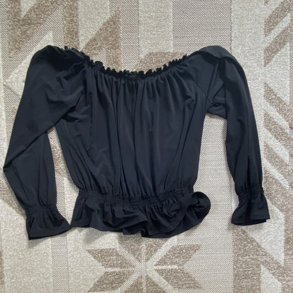 Gap Women’s Off The Shoulder Bell Sleeve Black Top Size Small